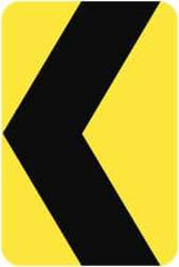 NMC - "Chevron", 18" Wide x 24" High, Aluminum Traffic Control Signs - 0.08" Thick, Black on Yellow, High Intensity Reflectivity, Rectangle, Post Mount - Americas Industrial Supply