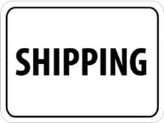 NMC - "Shipping", 24" Wide x 18" High, Aluminum Parking Lot Traffic Signs - 0.08" Thick, Black on White, Engineer Grade Reflectivity, Rectangle, Post Mount - Americas Industrial Supply