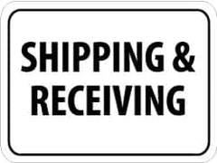 NMC - "Shipping & Receiving", 24" Wide x 18" High, Aluminum Parking Lot Traffic Signs - 0.08" Thick, Black on White, Engineer Grade Reflectivity, Rectangle, Post Mount - Americas Industrial Supply