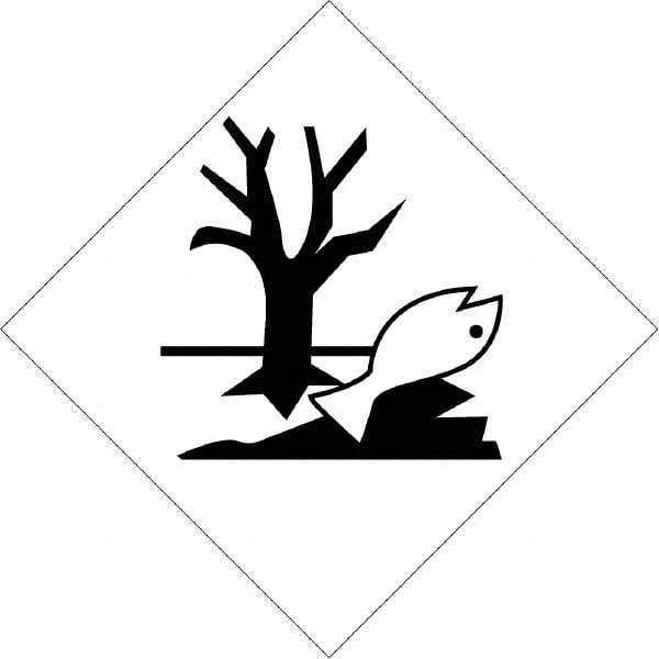 NMC - 10-3/4" Wide x 10-3/4" High, Rigid Plastic Placard - Black on White, UV Resistant, Chemical Resistant, Graffiti Proof - Americas Industrial Supply