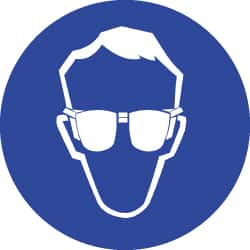 NMC - ISO Label - White & Blue, 2" Long x 2" High, Sign Muscle Finish - Americas Industrial Supply