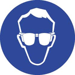 NMC - ISO Label - White & Blue, 2" Long x 2" High, Sign Muscle Finish - Americas Industrial Supply