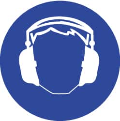 NMC - ISO Label - White & Blue, 2" Long x 2" High, Sign Muscle Finish - Americas Industrial Supply