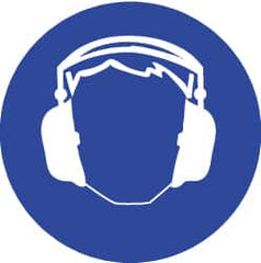 NMC - ISO Label - White & Blue, 2" Long x 2" High, Sign Muscle Finish - Americas Industrial Supply