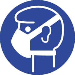 NMC - ISO Label - White & Blue, 2" Long x 2" High, Sign Muscle Finish - Americas Industrial Supply