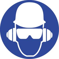 NMC - ISO Label - White & Blue, 2" Long x 2" High, Sign Muscle Finish - Americas Industrial Supply