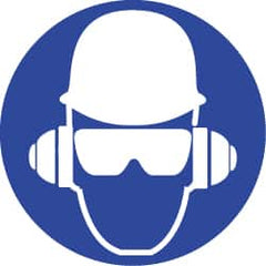 NMC - ISO Label - White & Blue, 2" Long x 2" High, Sign Muscle Finish - Americas Industrial Supply