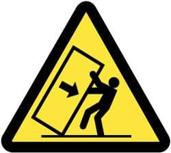 NMC - ISO Label - Black & Yellow, 2" Long x 2" High, Sign Muscle Finish - Americas Industrial Supply