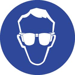 NMC - ISO Label - White & Blue, 4" Long x 4" High, Sign Muscle Finish - Americas Industrial Supply