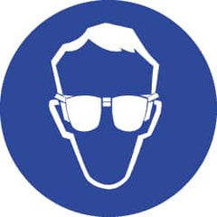 NMC - ISO Label - White & Blue, 4" Long x 4" High, Sign Muscle Finish - Americas Industrial Supply