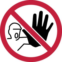 NMC - ISO Label - Black, Red & White, 4" Long x 4" High, Sign Muscle Finish - Americas Industrial Supply