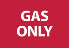 NMC - Hazardous Materials Label - Legend: Gas Only, English, White & Red, 5" Long x 3" High, Sign Muscle Finish - Americas Industrial Supply