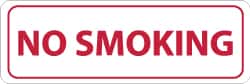 NMC - Smoking Regulations Label - Legend: No Smoking, English, Red on White, 12" Long x 4" High, Sign Muscle Finish - Americas Industrial Supply