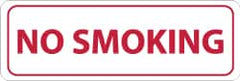 NMC - Smoking Regulations Label - Legend: No Smoking, English, Red on White, 12" Long x 4" High, Sign Muscle Finish - Americas Industrial Supply