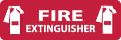 NMC - Fire Extinguisher, Pressure Sensitive Vinyl Fire Sign - 12" Wide x 4" High - Americas Industrial Supply