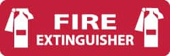 NMC - Fire Extinguisher, Pressure Sensitive Vinyl Fire Sign - 12" Wide x 4" High - Americas Industrial Supply