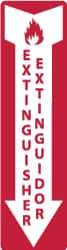 NMC - Extinguisher, Pressure Sensitive Vinyl Fire Sign - 4" Wide x 12" High, English/Spanish - Americas Industrial Supply