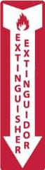 NMC - Extinguisher, Pressure Sensitive Vinyl Fire Sign - 4" Wide x 12" High, English/Spanish - Americas Industrial Supply