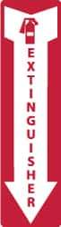 NMC - Extinguisher, Pressure Sensitive Vinyl Fire Sign - 4" Wide x 12" High - Americas Industrial Supply
