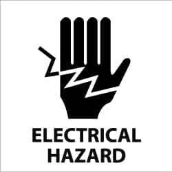 NMC - Accident Prevention Label - Legend: Electrical Hazard, English, Black & White, 4" Long x 4" High, Sign Muscle Finish - Americas Industrial Supply