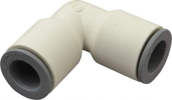 Parker - 1/2" OD, Bio-Sourced Nylon 11 Push-to-Connect Union Elbow - 160 Max psi, White - Americas Industrial Supply