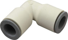 Parker - 1/2" OD, Bio-Sourced Nylon 11 Push-to-Connect Union Elbow - 160 Max psi, White - Americas Industrial Supply