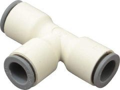 Parker - 3/8" OD, Bio-Sourced Nylon 11 Push-to-Connect Union Tee - 160 Max psi, White - Americas Industrial Supply