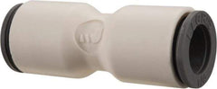 Parker - 1/4" OD, Bio-Sourced Nylon 11 Push-to-Connect Union - 230 Max psi, White - Americas Industrial Supply
