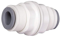 Parker - 1/4" OD, Bio-Sourced Nylon 11 Push-to-Connect Bulkhead Union - 230 Max psi, White - Americas Industrial Supply