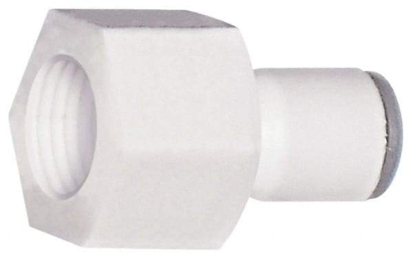 Parker - 1/4" OD, 7/16-24 UNS, Bio-Sourced Nylon 11 Push-to-Connect Faucet Connector UNS Thread - 230 Max psi, White - Americas Industrial Supply