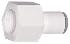 Parker - 3/8" OD, 7/16-24 UNS, Bio-Sourced Nylon 11 Push-to-Connect Faucet Connector UNS Thread - 190 Max psi, White - Americas Industrial Supply