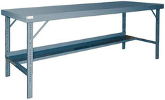 Durham - 72 Wide x 36" Deep x 28" High, Steel Workbench - Rolled Edge, Adjustable Height Folding Legs - Americas Industrial Supply