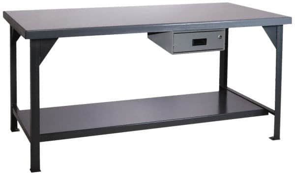 Durham - 48 Wide x 30" Deep x 34" High, Steel Workbench - Rounded Edge, Fixed Legs - Americas Industrial Supply