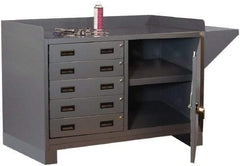Durham - 5 Drawer, 1 Shelf Industrial Workstation - 2,000 Lb Capacity, Gray, 60" Wide x 38" High - Americas Industrial Supply