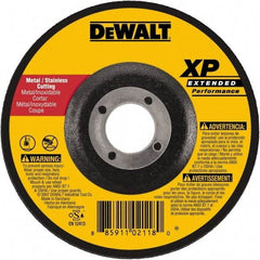 DeWALT - 24 Grit, 9" Wheel Diam, 1/4" Wheel Thickness, Type 27 Depressed Center Wheel - Zirconia Alumina, Resinoid Bond, 6,600 Max RPM, Compatible with Angle Grinder - Americas Industrial Supply
