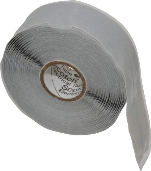 3M - 1" x 30', Gray Silicone Electrical Tape - Series 70HDT, 20 mil Thick, 600 V/mil Dielectric Strength - Americas Industrial Supply