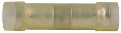 3M - 12 to 10 AWG Compatible, Nylon Fully Insulated, Crimp-On Butt Splice Terminal - Copper Contacts, Zinc Contact Plating, Yellow - Americas Industrial Supply