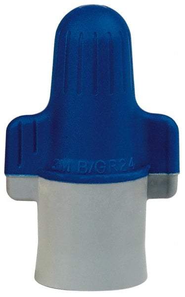 3M - 4, 14 to 2, 6 AWG, 600 Volt, Flame Retardant, Wing Twist on Wire Connector - Blue & Gray, 221°F - Americas Industrial Supply