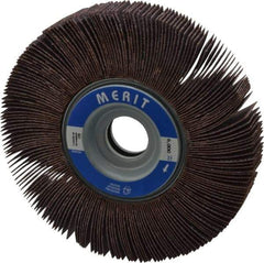 Merit Abrasives - 6" Diam, 60 Grit Aluminum Oxide Unmounted Flap Wheel - 1" Hole, 1" Wide, Coated, Medium Grade, 6,000 Max RPM , Cloth Backing - Americas Industrial Supply