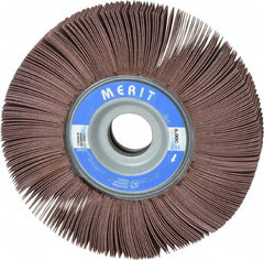 Merit Abrasives - 6" Diam, 240 Grit Aluminum Oxide Unmounted Flap Wheel - 1" Hole, 1" Wide, Coated, Very Fine Grade, 6,000 Max RPM , Cloth Backing - Americas Industrial Supply