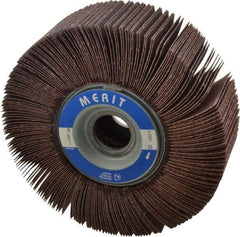 Merit Abrasives - 6" Diam, 80 Grit Aluminum Oxide Unmounted Flap Wheel - 1" Hole, 2" Wide, Coated, Medium Grade, 6,000 Max RPM , Cloth Backing - Americas Industrial Supply