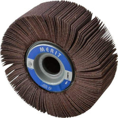 Merit Abrasives - 6" Diam, 180 Grit Aluminum Oxide Unmounted Flap Wheel - 1" Hole, 2" Wide, Coated, Very Fine Grade, 6,000 Max RPM , Cloth Backing - Americas Industrial Supply