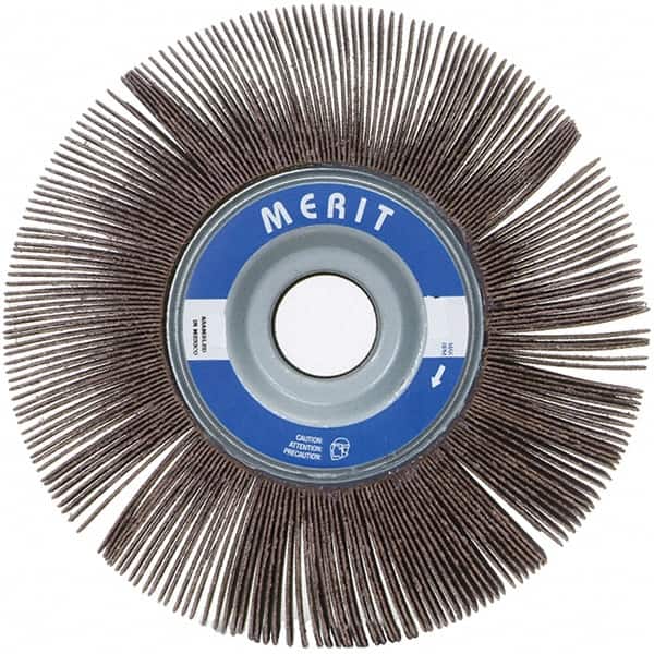 Merit Abrasives - 5" Diam, 40 Grit Ceramic Unmounted Flap Wheel - 5/8" Hole, 1-1/2" Wide, Coated, Coarse Grade, 12,000 Max RPM , Cloth Backing - Americas Industrial Supply