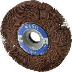 Merit Abrasives - 6" Diam, 320 Grit Aluminum Oxide Unmounted Flap Wheel - 1" Hole, 1" Wide, Coated, Very Fine Grade, 6,000 Max RPM , Cloth Backing - Americas Industrial Supply