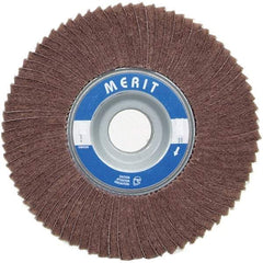 Merit Abrasives - 8" Diam, 60 Grit Ceramic Unmounted Flap Wheel - 1" Hole, 2" Wide, Coated, Medium Grade, 4,500 Max RPM , Cloth Backing - Americas Industrial Supply