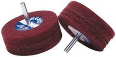 Merit Abrasives - 5" Diam, Medium Mounted Scrubber Buffing Wheel - 1 Ply, Medium Grade, 1/4" Shank Diam, 4,000 RPM - Americas Industrial Supply