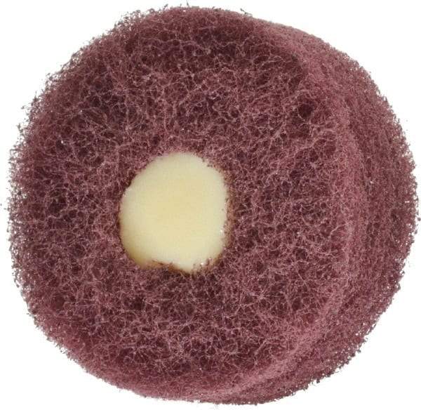 Merit Abrasives - 2" Diam, Medium Mounted Scrubber Buffing Wheel - 3 Ply, Very Fine Grade, 1/4" Shank Diam, 12,000 RPM - Americas Industrial Supply