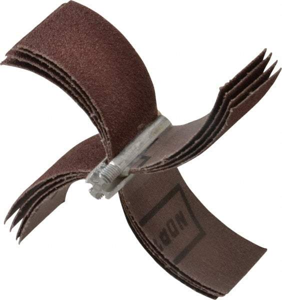 Merit Abrasives - 60 Grit, Coated, Aluminum Oxide Bore Polisher - Medium Grade, 10,000 RPM, Polishes Bores with 3-1/8 to 4" Diam - Americas Industrial Supply