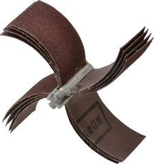 Merit Abrasives - 60 Grit, Coated, Aluminum Oxide Bore Polisher - Medium Grade, 10,000 RPM, Polishes Bores with 3-1/8 to 4" Diam - Americas Industrial Supply
