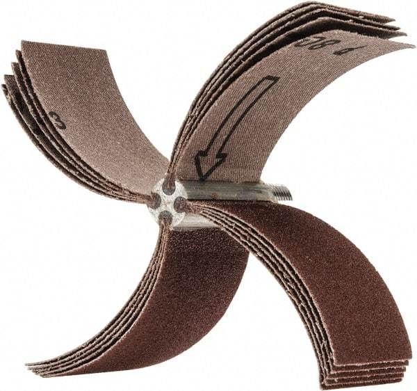 Merit Abrasives - 80 Grit, Coated, Aluminum Oxide Bore Polisher - Medium Grade, 10,000 RPM, Polishes Bores with 3-1/8 to 4" Diam - Americas Industrial Supply